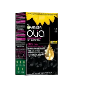 Vopsea de par permanenta fara amoniac Olia 1.0 Night Black, 174ml, Garnier