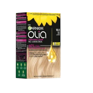 Vopsea de par permanenta fara amoniac 10.1 Ashy Very Light Blonde Olia, 174ml, Garnier
