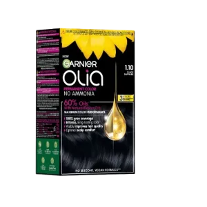 Vopsea de par permanenta fara amoniac 1.10 Black Sapphire Olia, 174ml, Garnier