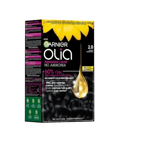 Vopsea de par permanenta fara amoniac 2.0 Black Diamond Olia, 174ml, Garnier — preț și oferte