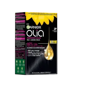 Vopsea de par permanenta fara amoniac 2P Platinum Black Olia, 174ml, Garnier