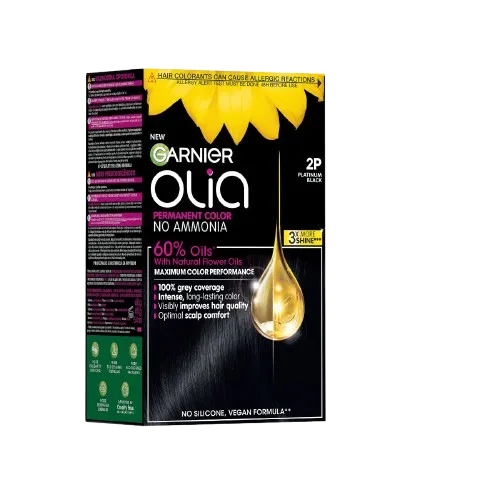 Vopsea de par permanenta fara amoniac 2P Platinum Black Olia, 174ml, Garnier — preț și oferte