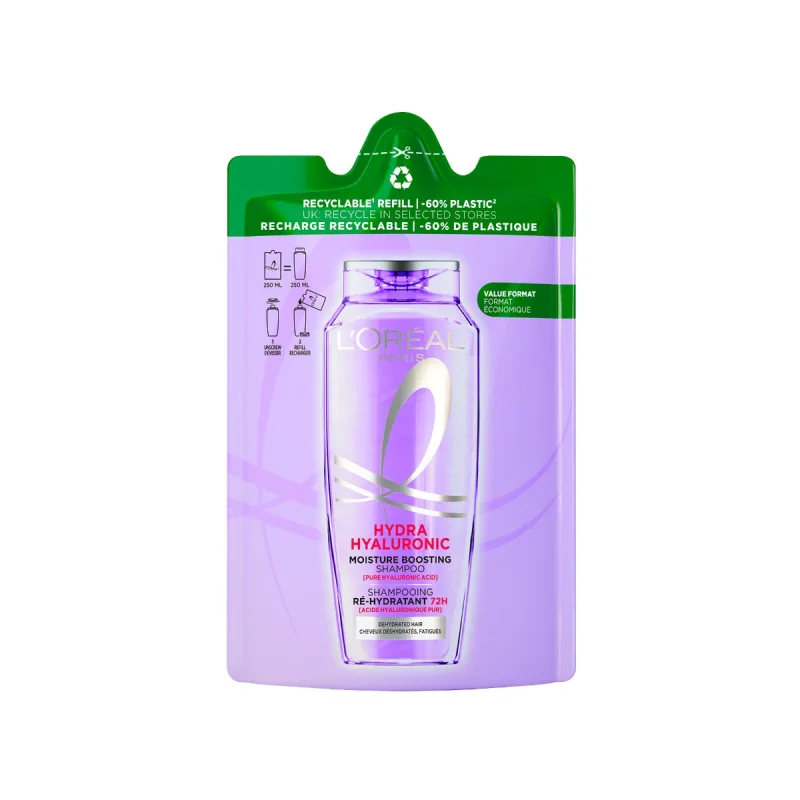 Sampon hidratant pentru par deshidratat Hyaluron Plump rezerva eco, 250ml, Elseve — preț și oferte