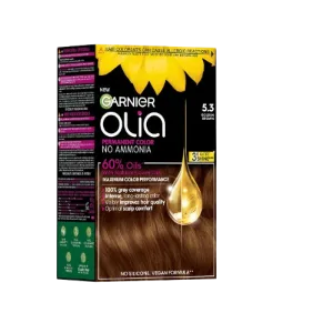 Vopsea de par permanenta fara amoniac 5.3 Golden Brown Olia, 174ml, Garnier