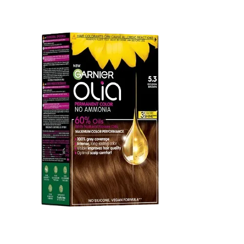 Vopsea de par permanenta fara amoniac 5.3 Golden Brown Olia, 174ml, Garnier — preț și oferte