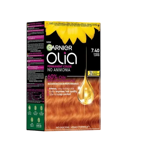 Vopsea de par permanenta fara amoniac 7.40 Intense Copper Olia, 174ml, Garnier — preț și oferte