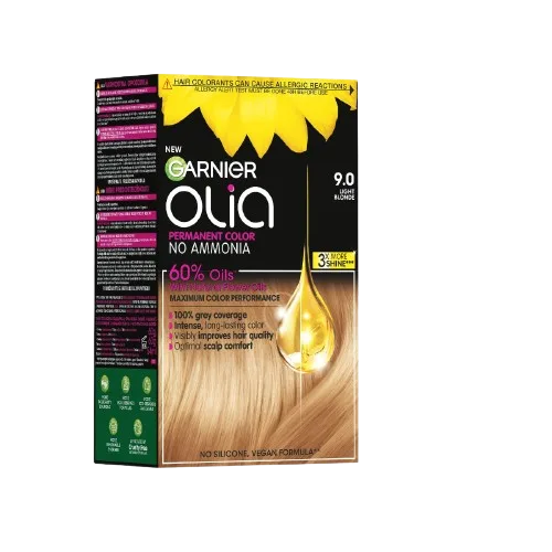 Vopsea de par permanenta fara amoniac Olia 9.0 Light Blonde, 174ml, Garnier — preț și oferte