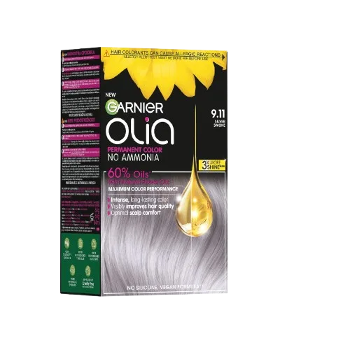 Vopsea de par permanenta fara amoniac Olia 9.11 Silver Smoke, 174ml, Garnier — preț și oferte