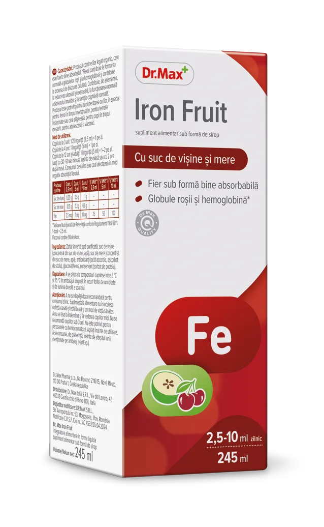 Dr. Max Sirop Iron Fruit, 245ml — preț și oferte