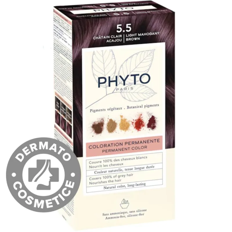 Vopsea par 5.5 Light Mohangany Brown Phytocolor, 50ml, Phyto — preț și oferte