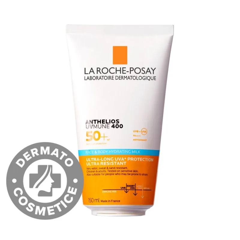 Lapte hidratant pentru fata si corp pentru pielea cu tendinta atopica a copiilor Anthelios UVMUNE 400 SPF50+, 150ml, La Roche-Posay — preț și oferte