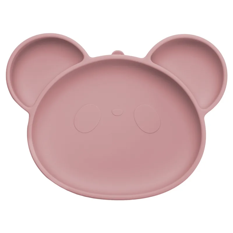 Farfurie din silicon cu ventuza Panda Old Rose 6 luni+, 1 bucata, Appekids — preț și oferte