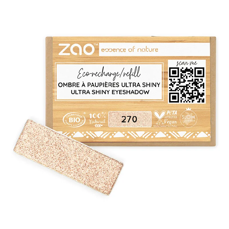 Fard de pleoape ultra shiny, 270 Champagne, Zao ZAO ORGANIC MAKEUP — preț și oferte