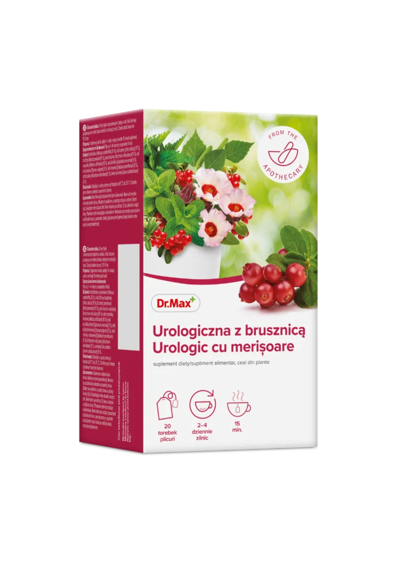 Dr. Max Ceai urologic cu merisoare, 20 plicuri — preț și oferte