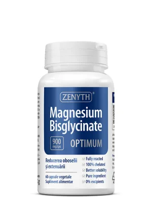 Magnesium Bisglycinate Optimum 900mg, 60 capsule vegetale, Zenyth