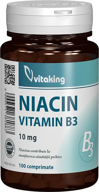 Vitamina B3 niacina 10mg, 100 comprimate, Vitaking — preț și oferte