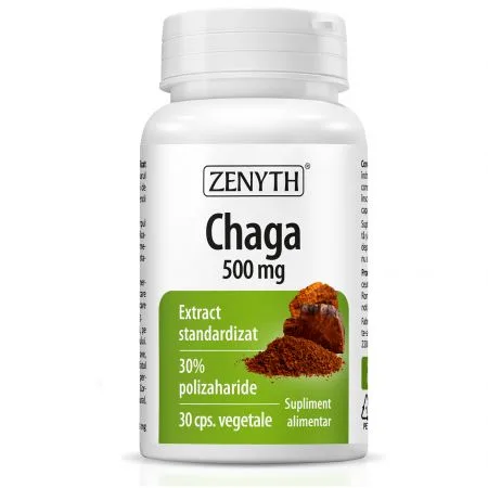 Chaga 500mg Extract Standardizat, 30 capsule vegetale, Zenyth — preț și oferte