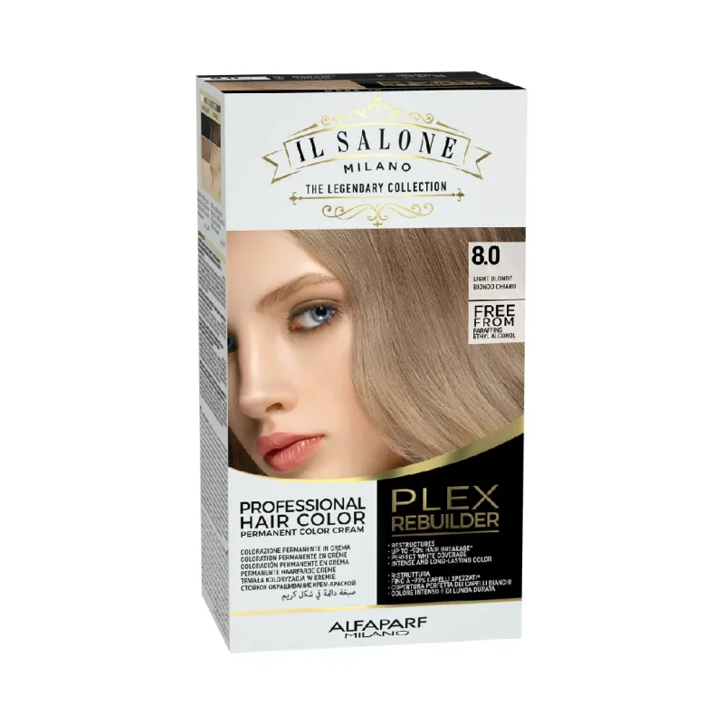 Vopsea permanenta Plex Rebuilder Nr. 8.0 Light Blonde, 100ml, Il Salone Milano — preț și oferte