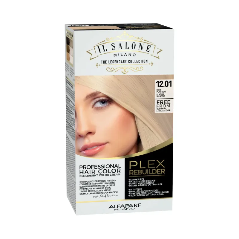 Vopsea permanenta Plex Rebuilder Nr. 12.01 Iced Platinum, 100ml, Il Salone Milano — preț și oferte