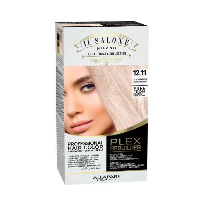 Vopsea permanenta Plex Rebuilder Nr. 12.11 Silver Platinum, 100ml, Il Salone Milano — preț și oferte