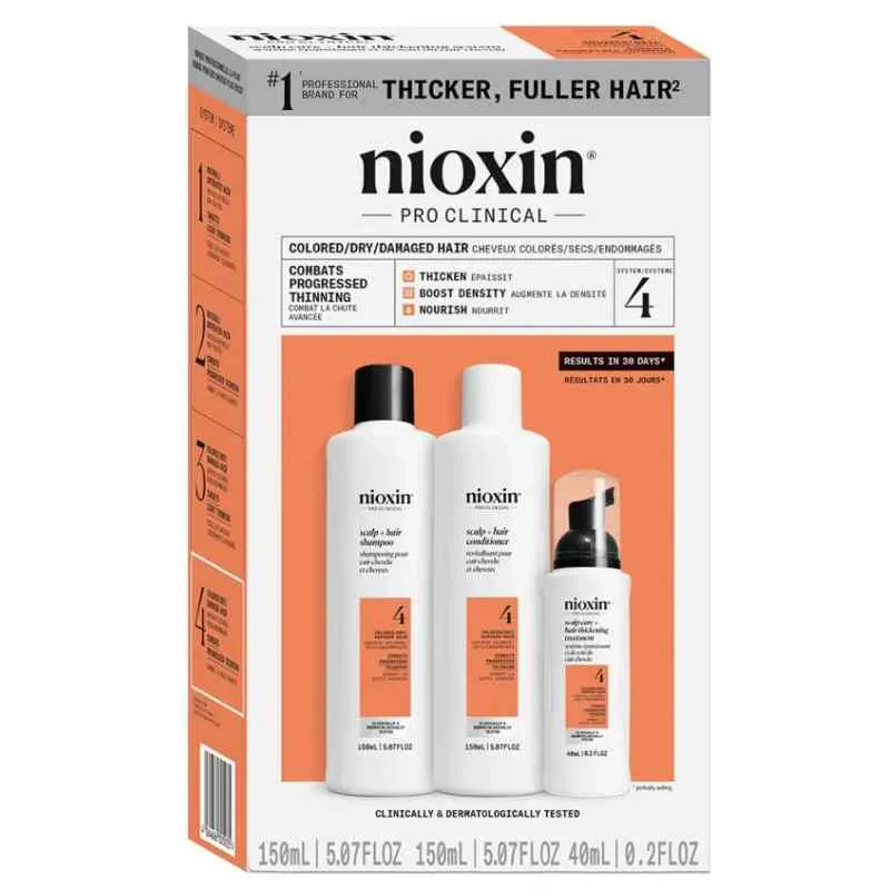 Set anti-cadere pentru par vopsit stadiu avansat Pro Clinical System 4, Nioxin — preț și oferte