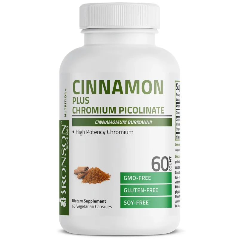 Cinnamon 2000mg Plus Chromium Picolinate, 60 capsule, Bronson Laboratories — preț și oferte