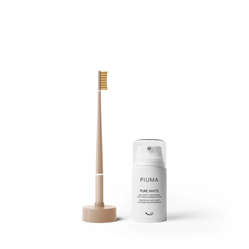 Set Pasta de dinti + Periuta Gold Nude, 75ml, Piuma — preț și oferte