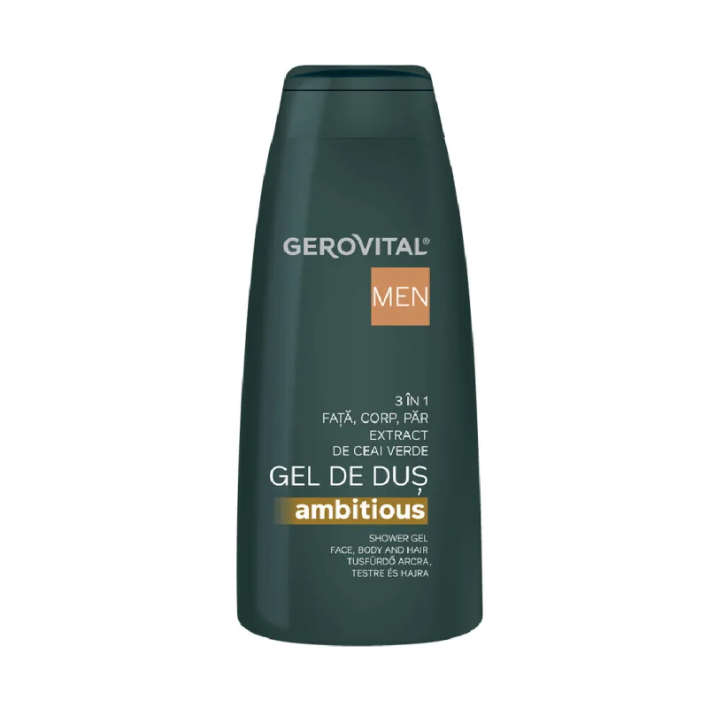 Gel de dus pentru barbati 3 in 1 Ambitious, 400ml, Gerovital — preț și oferte