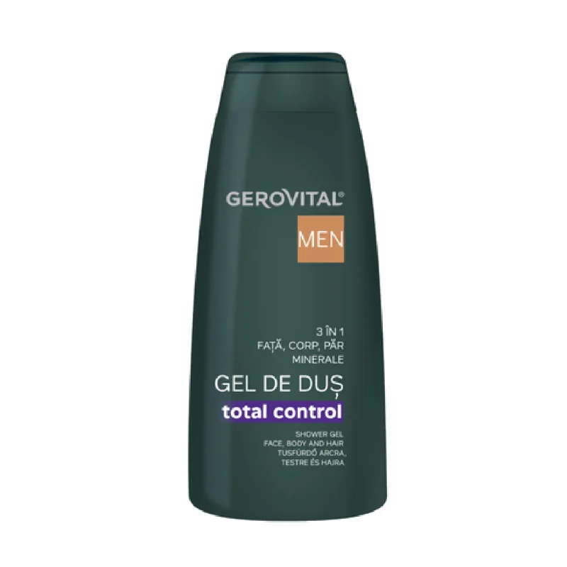 Gel de dus pentru barbati 3 in 1 Total Control, 400ml, Gerovital — preț și oferte