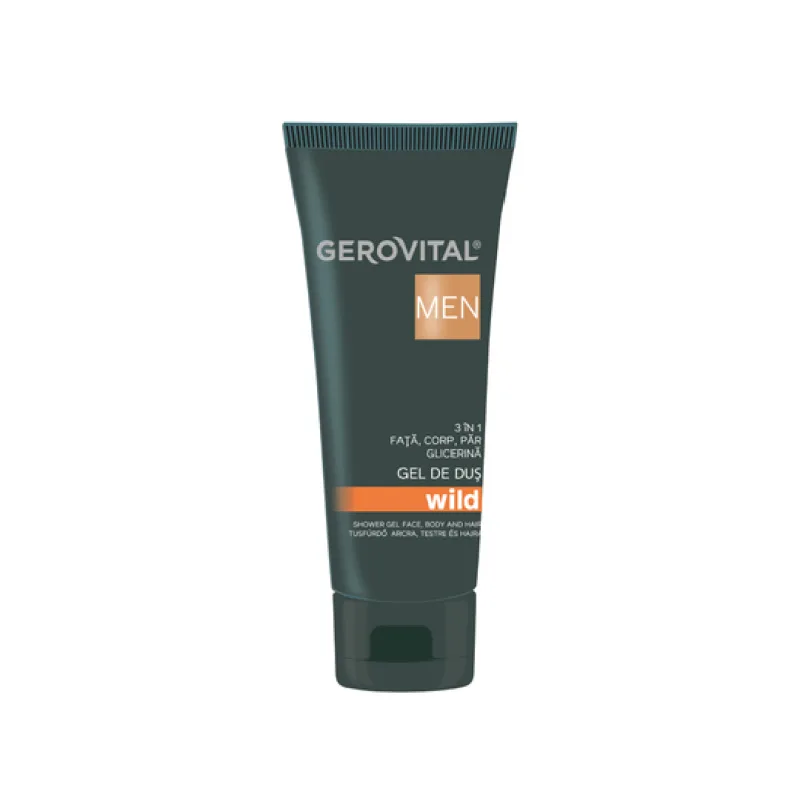 Gel de dus pentru barbati 3 in 1 Wild, 100ml, Gerovital — preț și oferte