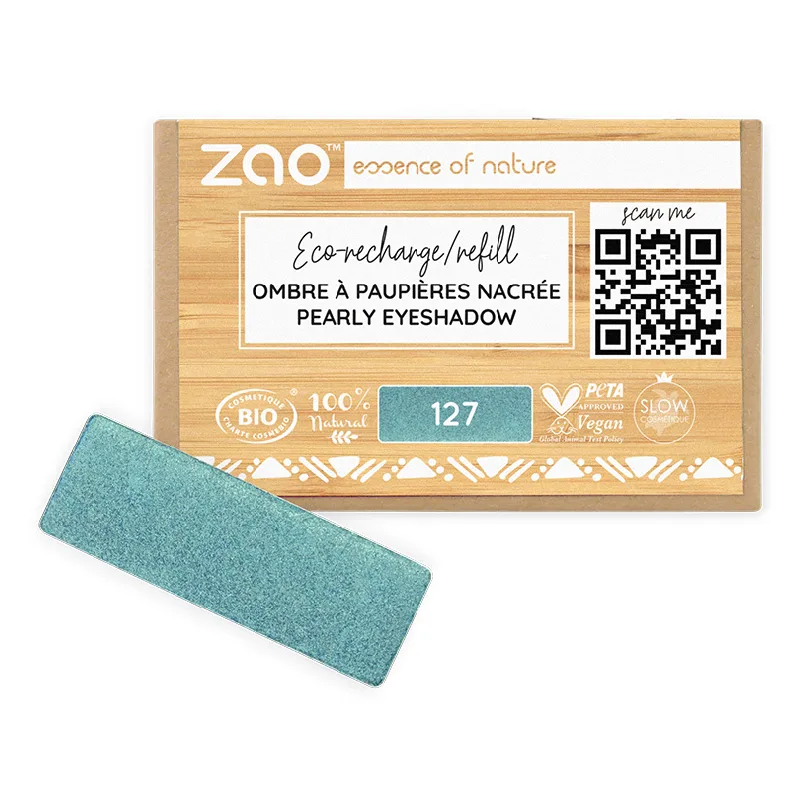 Fard de pleoape, 127 peacock blue, Zao ZAO ORGANIC MAKEUP — preț și oferte