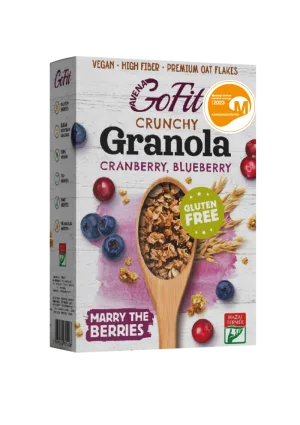 Granola cu afine si merisoare fara gluten, 250g, Avena GoFit