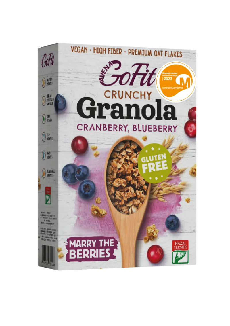 Granola cu afine si merisoare fara gluten, 250g, Avena GoFit — preț și oferte