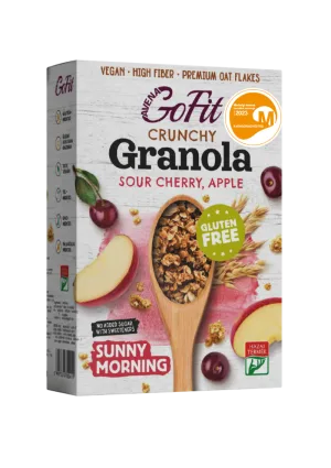Granola cu cirese si mere fara gluten, 250g, Avena GoFit