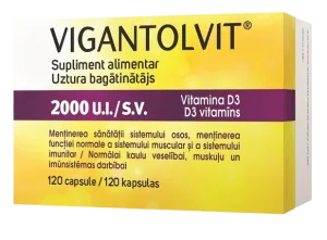 Vigantolvit 2000 UI/SV Vitamina D3, 120 capsule, Catalent