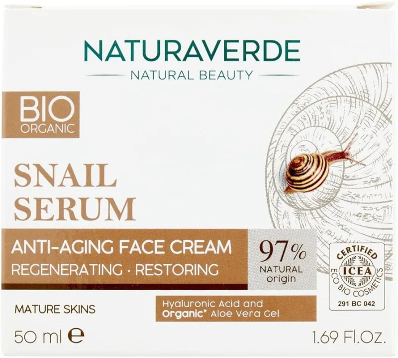 Crema de fata anti-rid cu extract de melc, 50ml, Natura Verde — preț și oferte
