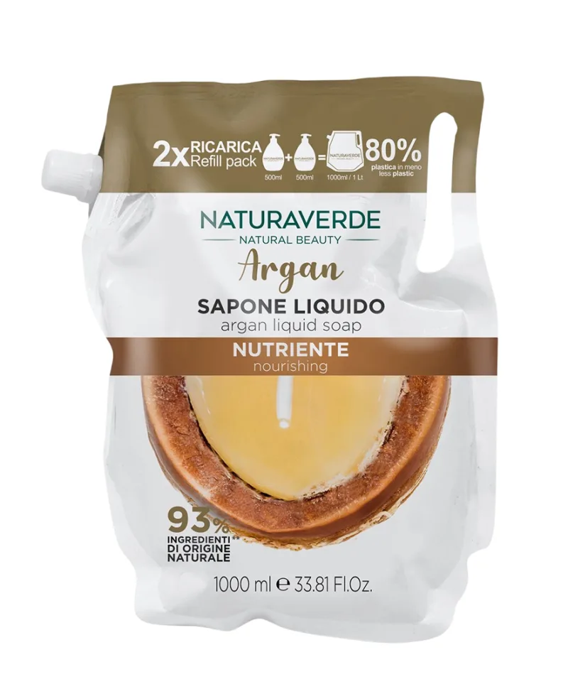 Sapun lichid rezerva cu argan nutritiv, 1000ml, Natura Verde — preț și oferte