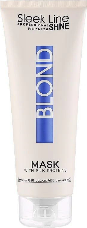 Masca pentru par blond cu pigment neutralizant albastru, 250ml, Sleek Line — preț și oferte