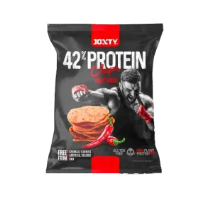 Chipsuri cu ardei gras rosu cu 22% proteine, 50g, Enjoy