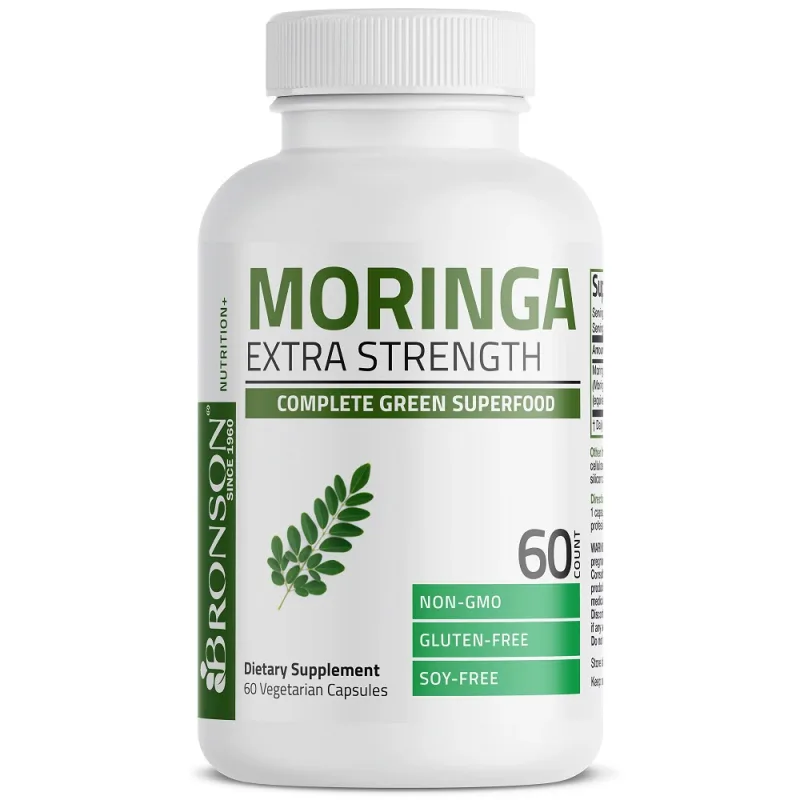Extract din frunze de Moringa Oleifera 5000mg, 60 capsule vegetale, Bronson Laboratories — preț și oferte