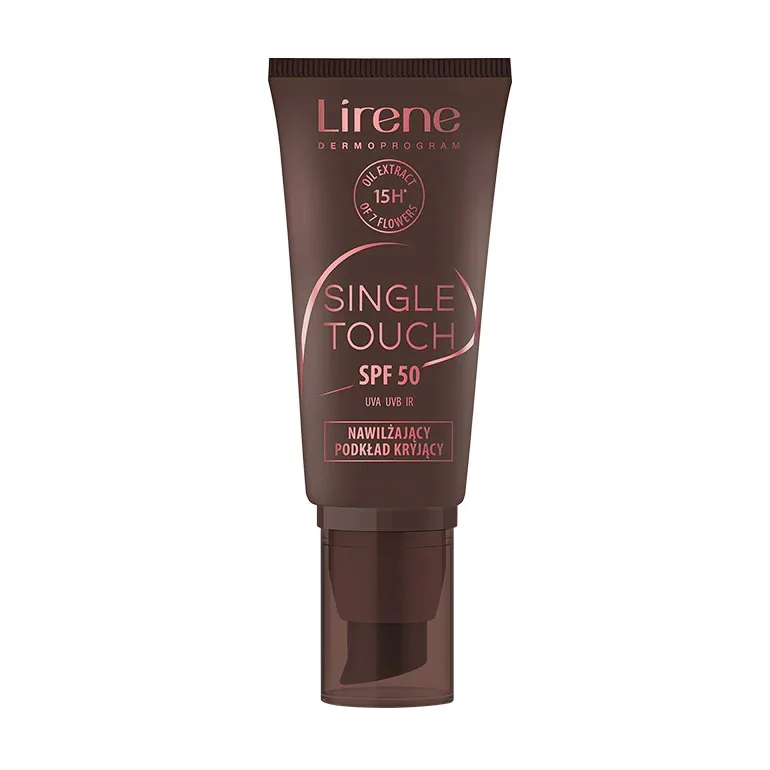 Fond de ten hidratant cu SPF50 02 Natural Single Touch, 30ml, Lirene — preț și oferte