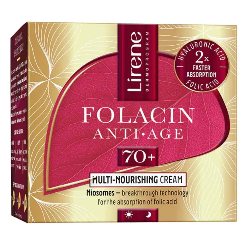 Crema anti-age cu efect intens nutritiv 70+ Folacin, 50ml, Lirene — preț și oferte