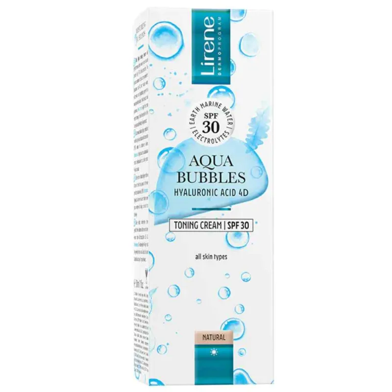 Crema nuantatoare SPF30 Aqua Bubbles, 30ml, Lirene — preț și oferte
