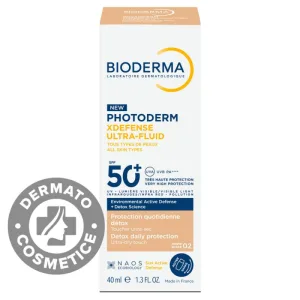 Crema colorata SPF50+ XDefense Ultra-Fluid Fototip 2 pentru protectie UV completa, 40ml, Bioderma