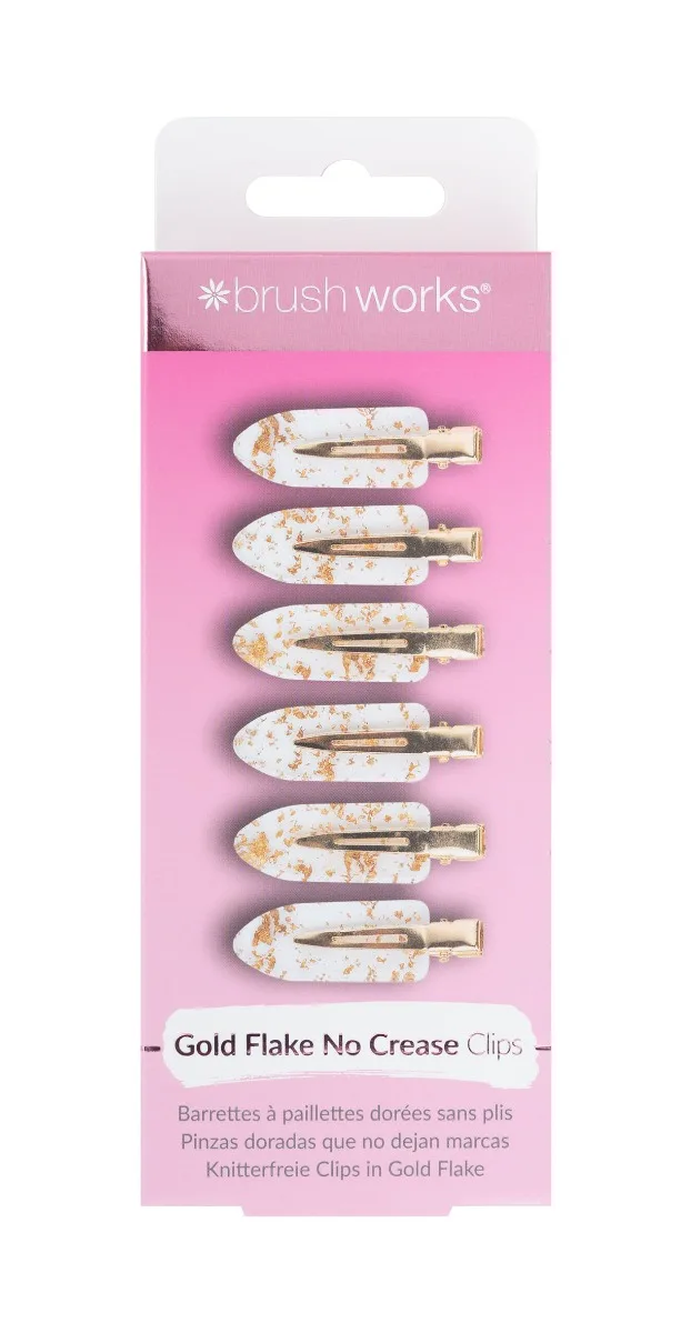 Agrafe de par Gold Flake No Crease, 6 bucati, Brushworks — preț și oferte