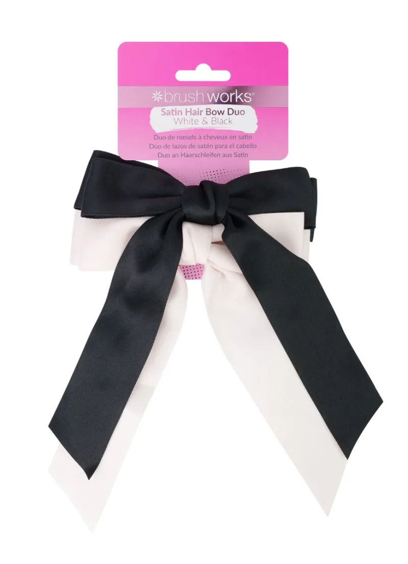 Set 2 funde de par din satin alb si negru, 1 bucata, Brushworks — preț și oferte
