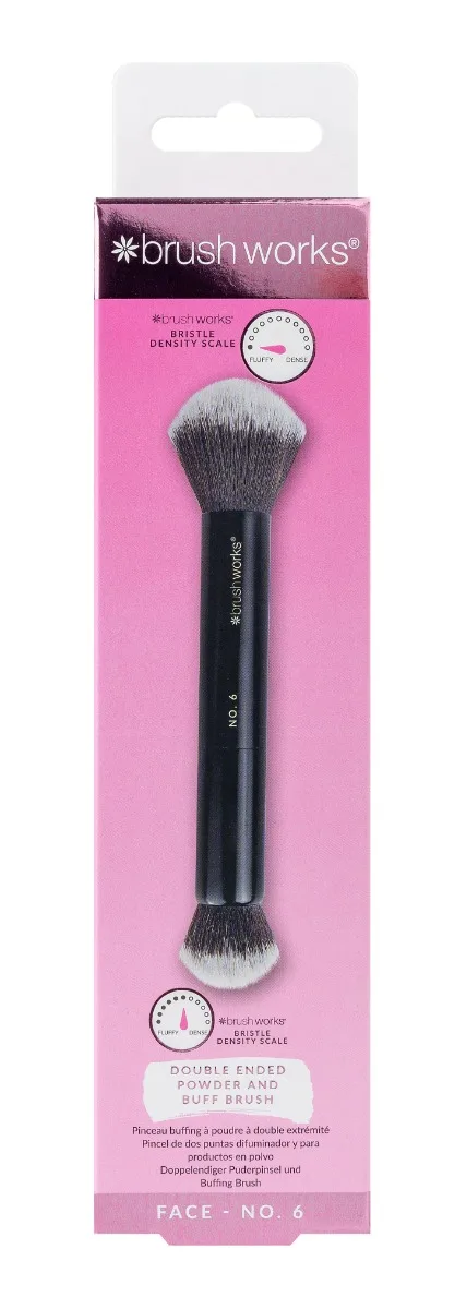 Pensula dubla pentru Pudra & Buff Nr. 6, 1 bucata, Brushworks — preț și oferte