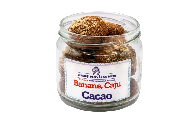 Biscuiti de ovaz cu banane caju cacao, 145g, Ohvaz — preț și oferte