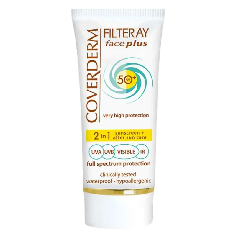 Crema de fata cu protectie solara Filteray Face Plus SPF 50+ Dry Sensitive Soft Brown, 50ml, Coverderm — preț și oferte