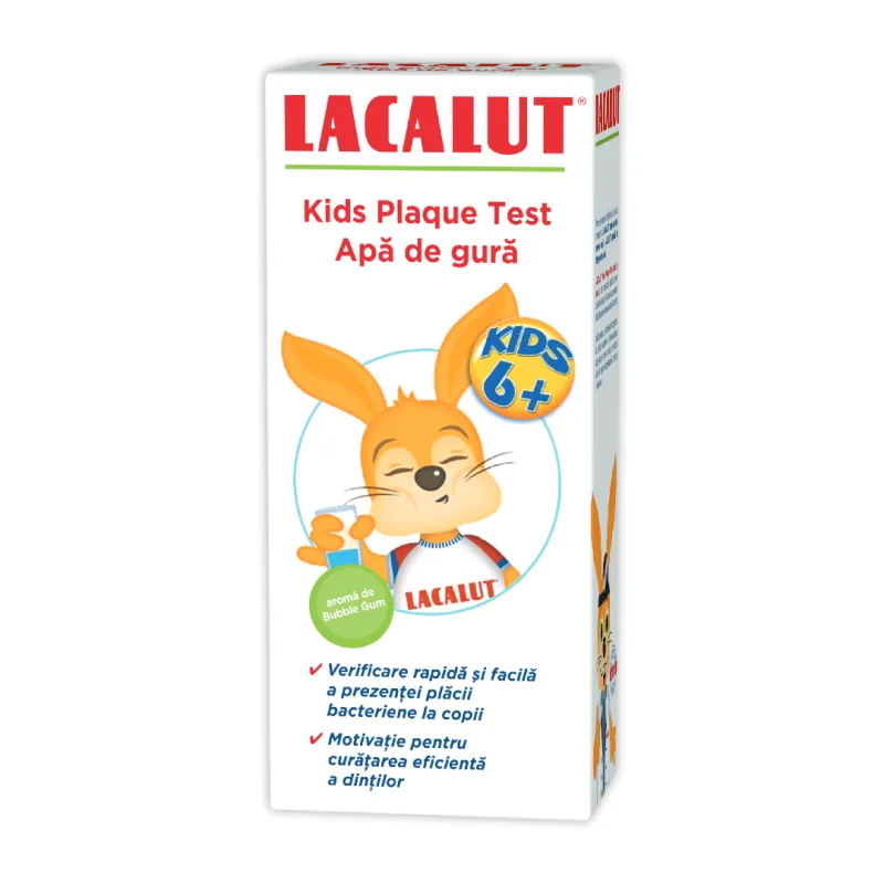 Apa de gura pentru copii peste 6 ani Plaque Test Kids, 300ml, Lacalut — preț și oferte